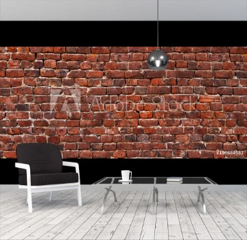 Picture of Vintage masonry red brick wall background for design